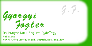 gyorgyi fogler business card